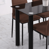 HOMCOM-Tavolo-da-Pranzo-Rettangolare-Tavolo-Cucina-Moderno-per-Soggiorno-Gambe-Rotonde-in-Metallo-e-Piano-in-Vetro-Temperato-120x60x75cm-Nero