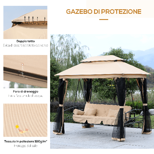 Outsunny-Dondolo-da-Giardino-3-Posti-Lettino-e-Gazebo-Design-3-in-1-con-Tettuccio-256x172x248cm-Beige