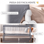 HOMCOM-Sponda-Letto-per-Bambini-da-18-Mesi-Barriera-di-Sicurezza-Universale-Anticaduta-con-Tessuto-a-Rete-150x40x60cm-Grigio