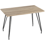 HOMCOM Tavolo da Pranzo 4 persone con Piano Effetto Legno e Gambe in Acciaio, 120x70x76cm