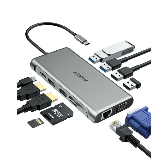 AUKEY-CBC78-12-in-1-USB-C-Hub-with-Gigabit-Ethernet-Dual-4K-HDMI-VGA