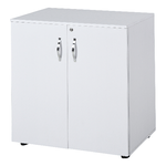 HOMCOM-Mobiletto-da-Ufficio-Multiuso-con-Serratura-Armadietto-per-Documenti-con-2-Ante-e-Mensola-Interna-in-Legno-Bianco-80x40x80cm