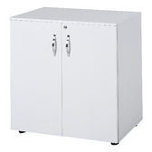 HOMCOM Mobiletto da Ufficio Multiuso con Serratura, Armadietto per Documenti con 2 Ante e Mensola Interna in Legno, Bianco, 80x40x80cm