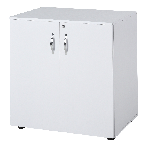 HOMCOM-Mobiletto-da-Ufficio-Multiuso-con-Serratura-Armadietto-per-Documenti-con-2-Ante-e-Mensola-Interna-in-Legno-Bianco-80x40x80cm