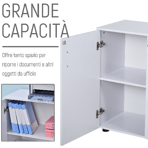 HOMCOM-Mobiletto-da-Ufficio-Multiuso-con-Serratura-Armadietto-per-Documenti-con-2-Ante-e-Mensola-Interna-in-Legno-Bianco-80x40x80cm