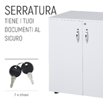 HOMCOM-Mobiletto-da-Ufficio-Multiuso-con-Serratura-Armadietto-per-Documenti-con-2-Ante-e-Mensola-Interna-in-Legno-Bianco-80x40x80cm