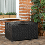 Outsunny-Baule-da-Giardino-in-Rattan-e-Acciaio-con-Coperchio-95x60x58cm-Nero