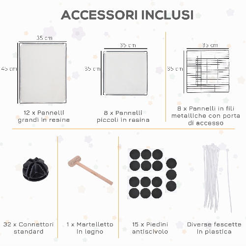 PawHut-Recinto-per-Criceti-e-Roditori-Modulabile-con-Accessori-Montaggio-Resina-e-Acciaio-140x70x45cm