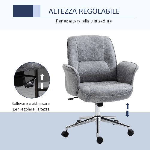 Vinsetto-Sedia-da-Ufficio-Ergonomica-Altezza-Regolabile-Rivestimento-in-Microfibra-67x69x92-102cm-Grigio-Chiaro