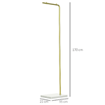 HOMCOM-Appendiabiti-da-Ingresso-Camera-da-Letto-e-Soggiorno-in-Metallo-e-Marmo-35x25x152-cm-Oro-e-Bianco