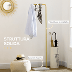 HOMCOM-Appendiabiti-da-Ingresso-Camera-da-Letto-e-Soggiorno-in-Metallo-e-Marmo-35x25x152-cm-Oro-e-Bianco