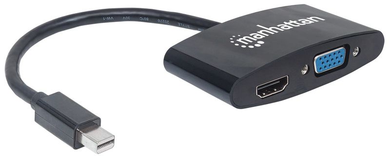 Manhattan-152709-cavo-e-adattatore-video-025-m-Mini-DisplayPort-HDMI--VGA-D-Sub-Nero--MINI-DISPLAYPORT-TO-HDMI-VGA----25