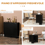 HOMCOM-Tavolo-Pieghevole-in-Legno-per-4-6-Persone-con-Ruote-75x140x74cm-Nero