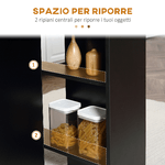 HOMCOM-Tavolo-Pieghevole-in-Legno-per-4-6-Persone-con-Ruote-75x140x74cm-Nero