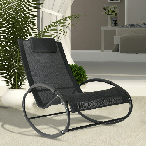 Outsunny-Sdraio-da-Giardino-Zero-Gravity-Sedia-a-Dondolo-con-Cuscino-e-Tessuto-Traspirante-105x62x88cm-Nera