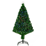 HOMCOM Albero di Natale Artificiale in Fibra Ottica con Supporto in PVC Foltissimo 120cm