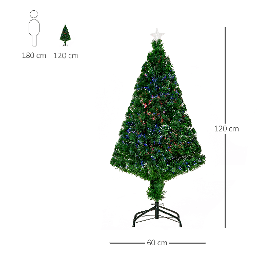 HOMCOM-Albero-di-Natale-Artificiale-in-Fibra-Ottica-con-Supporto-in-PVC-Foltissimo-120cm