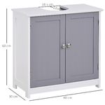 kleankin-Mobile-Sotto-Lavabo-Bagno-con-Taglio-a-U-Armadietto-2-Ante-con-Mensola-Regolabile-in-MDF-60x30x60cm-Bianco-Grigio