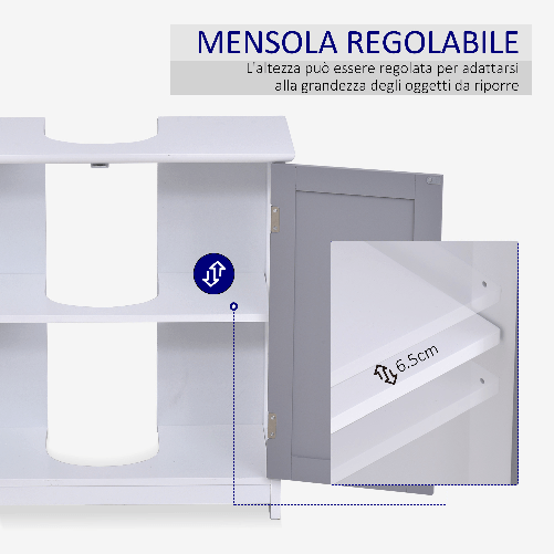 kleankin-Mobile-Sotto-Lavabo-Bagno-con-Taglio-a-U-Armadietto-2-Ante-con-Mensola-Regolabile-in-MDF-60x30x60cm-Bianco-Grigio