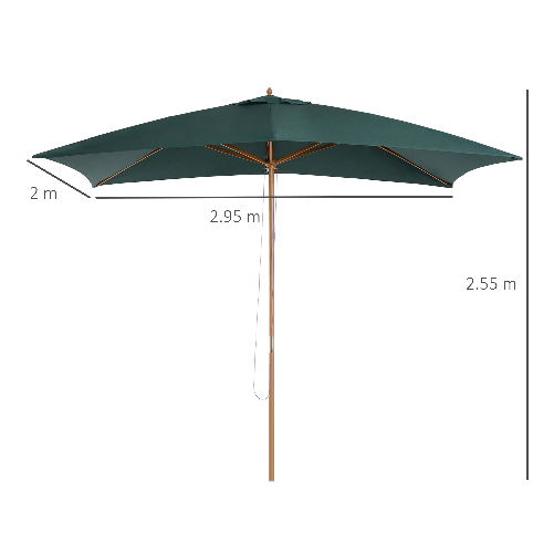 Outsunny-Ombrellone-2x3-m-da-Giardino-in-Legno-Laccato-e-Bambu-con-Copertura-Rimovibile-Verde-Scuro
