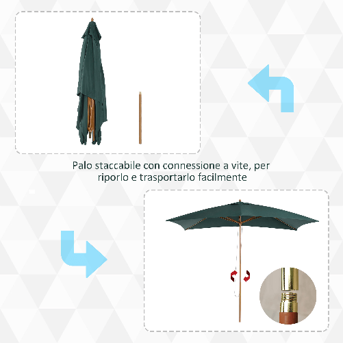 Outsunny-Ombrellone-2x3-m-da-Giardino-in-Legno-Laccato-e-Bambu-con-Copertura-Rimovibile-Verde-Scuro