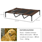 PawHut-Brandina-Lettino-per-Cani-in-Metallo-e-Tessuto-Oxford-con-Sacca-di-Trasporto-122x92x23cm-Marrone-e-Nero