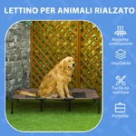 PawHut-Brandina-Lettino-per-Cani-in-Metallo-e-Tessuto-Oxford-con-Sacca-di-Trasporto-122x92x23cm-Marrone-e-Nero