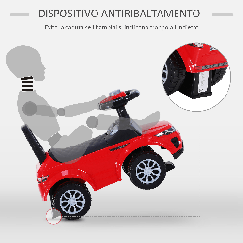 HOMCOM-Macchina-Cavalcabile-Giocattolo-per-Bambini-12-36-Mesi-Macchina-a-Spinta-con-Vano-Contenitore-e-Schienale-Rossa