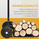 Outsunny-Carrello-Portalegna-in-Acciaio-con-2-Ruote-per-Interno-ed-Esterno-77x42x105cm-Nero