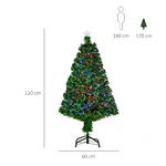 HOMCOM-Albero-di-Natale-120cm-con-130-Rami-in-Fibra-Ottica-e-PVC-e-16-luci-LED