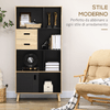 HOMCOM-Mobile-Libreria-Moderna-in-MDF-e-Truciolato-con-2-Cassetti-e-7-Ripiani-Aperti-80x40x165-cm