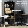 HOMCOM-Mobile-Libreria-Moderna-in-MDF-e-Truciolato-con-2-Cassetti-e-7-Ripiani-Aperti-80x40x165-cm