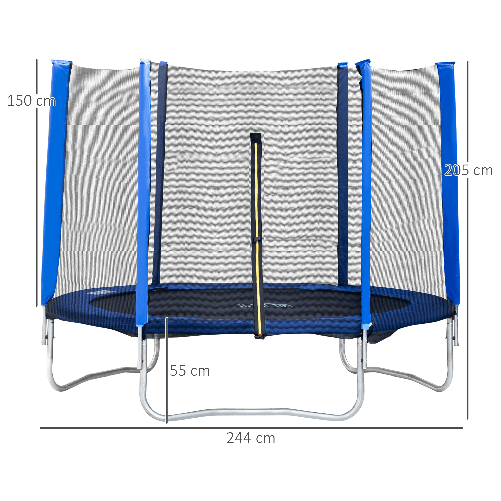 HOMCOM-Trampolino-Elastico-Esterni-con-Rete-di-Sicurezza-e-Pali-Imbottiti-per-Adulti-e-Bambini-244x244x205cm