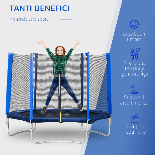 HOMCOM-Trampolino-Elastico-Esterni-con-Rete-di-Sicurezza-e-Pali-Imbottiti-per-Adulti-e-Bambini-244x244x205cm