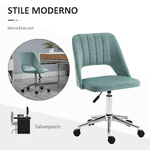 Vinsetto-Sedia-da-Ufficio-Ergonomica-e-Girevole-Sedia-Imbottita-per-Scrivania-con-Altezza-Regolabile-Verde-Petrolio-49x54x79-91cm