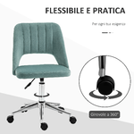 Vinsetto-Sedia-da-Ufficio-Ergonomica-e-Girevole-Sedia-Imbottita-per-Scrivania-con-Altezza-Regolabile-Verde-Petrolio-49x54x79-91cm