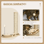 PawHut-Tiragraffi-per-Gatti-4kg-max-in-Truciolato-e-Iuta-con-Palline-da-Gioco-Incluse-35x23x40-cm-color-Rovere