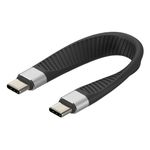 Techly ICOC-USBC-FL-U4 cavo USB USB4 Gen 2x2 0,124 m Nero