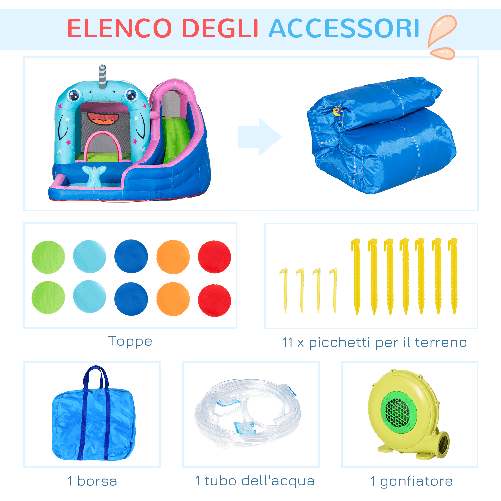 Outsunny-Gioco-Gonfiabile-per-Bambini-3-8-Anni-a-tema-Narvalo-con-Borsa-11-Paletti-e-Toppe-Inclusi-330x280x200-cm