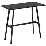 HOMCOM Tavolo da Bar Rettangolare per 4 Persone in MDF e Metallo, 118x58x98 cm, Nero