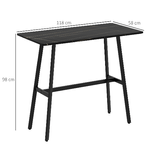 HOMCOM-Tavolo-da-Bar-Rettangolare-per-4-Persone-in-MDF-e-Metallo-118x58x98-cm-Nero