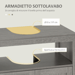 kleankin-Mobile-Sottolavabo-con-Armadietto-a-2-Ante-e-Ripiani-in-Legno-60x30x60cm-Grigio