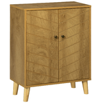 HOMCOM Mobile Multiuso Stile Vintage in Legno con Due Ripiani interni, 60x30x76cm