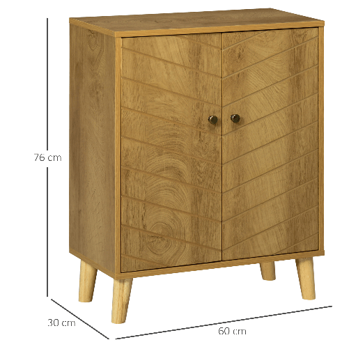 HOMCOM-Mobile-Multiuso-Stile-Vintage-in-Legno-con-Due-Ripiani-interni-60x30x76cm