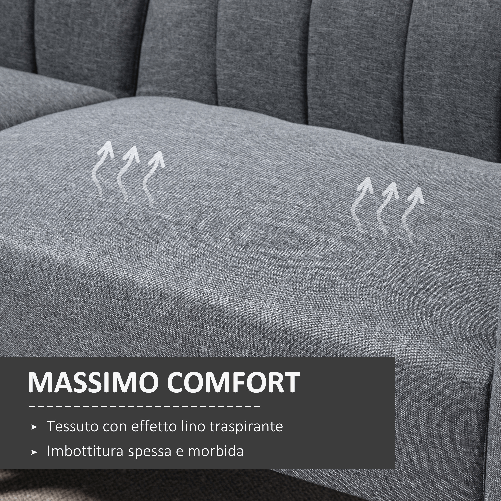 HOMCOM-Divano-Letto-2-Posti-a-1-Piazza-con-Schienale-Reclinabile-in-Tessuto-173x75x73cm---Grigio