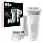 Braun Silk-épil 7 7-441, Epilatore Elettrico Donna Per Una Epilazione Semplice, Bianco/Argento