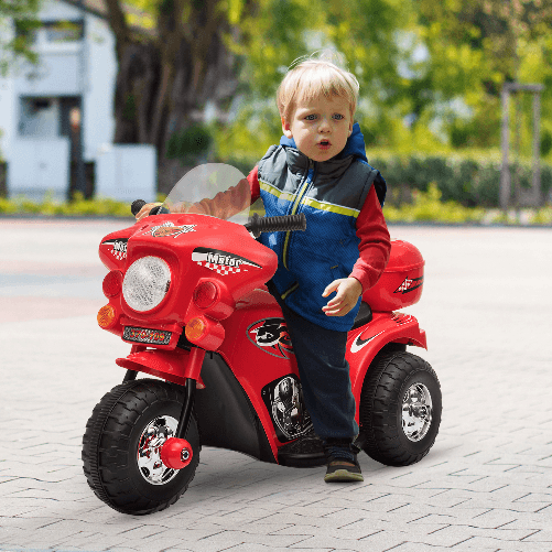 HOMCOM-motoretta-per-bambini-18-36-Mesi-con-3-Ruote-Luci-e-Suoni-Realistici-Rossa