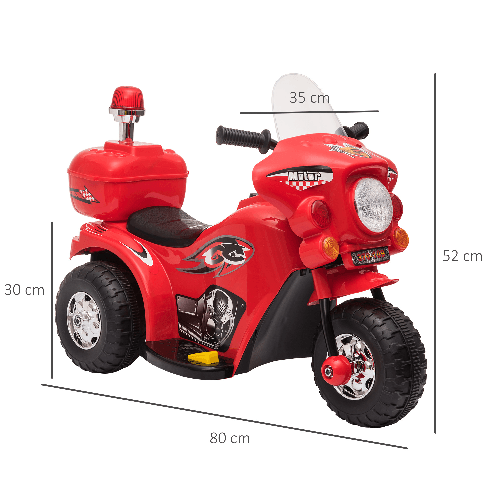 HOMCOM-motoretta-per-bambini-18-36-Mesi-con-3-Ruote-Luci-e-Suoni-Realistici-Rossa