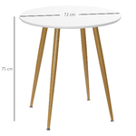 HOMCOM-Tavolo-da-Pranzo-Rotondo-per-2-Persone-in-MDF-e-Metallo-Φ72x75-cm-Bianco-e-color-Legno