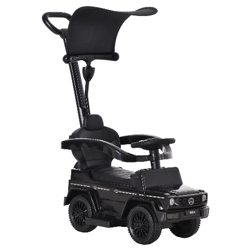 HOMCOM-Macchina-a-Spinta-per-Bambini-Macchina-Giocattolo-Cavalcabile-Passeggino-con-Tettuccio-Mercedes-Benz-G350-Nero